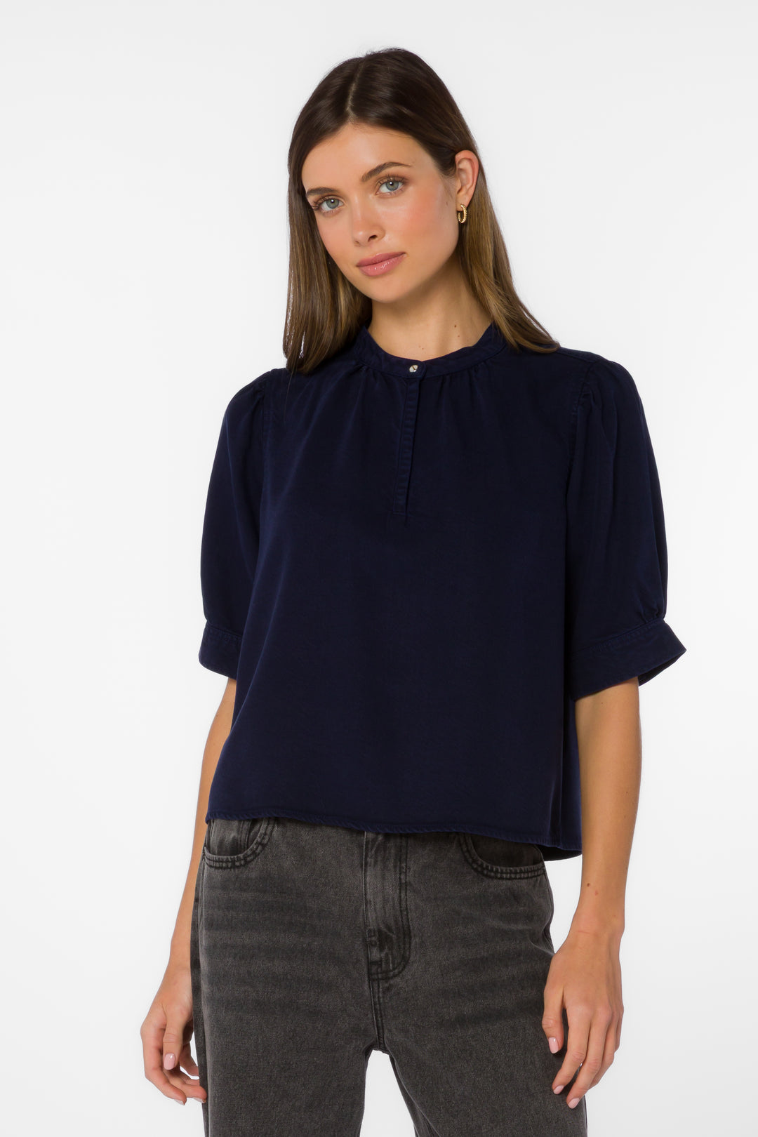 Almafi Dark Blue Top - Tops - Velvet Heart Clothing