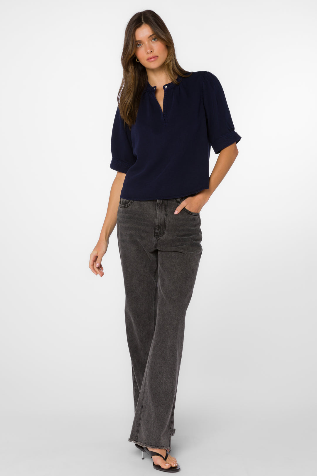 Almafi Dark Blue Top - Tops - Velvet Heart Clothing