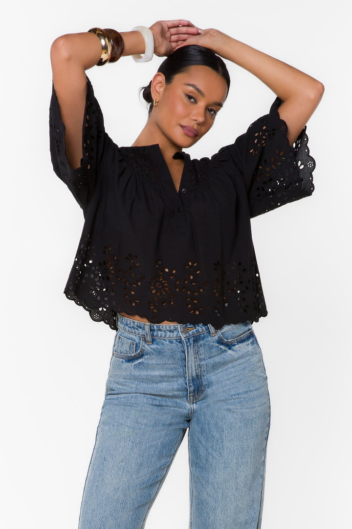 Annika Black Top