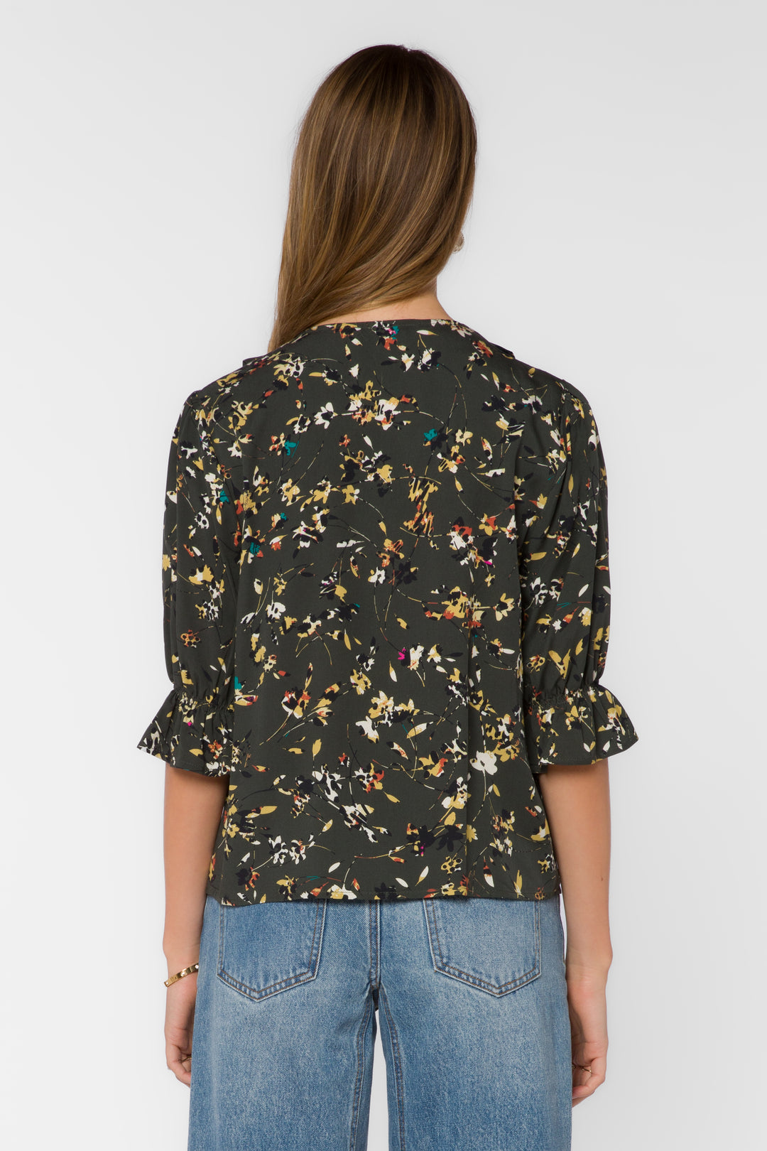 Anthea Floral Camo Tencel Blouse