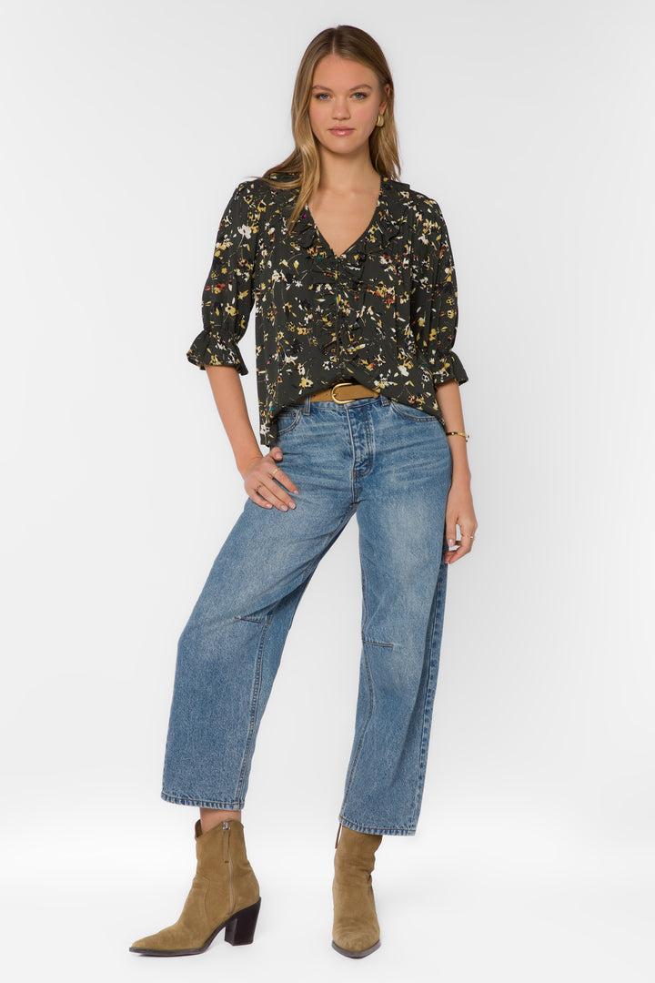 Anthea Floral Camo Tencel Blouse