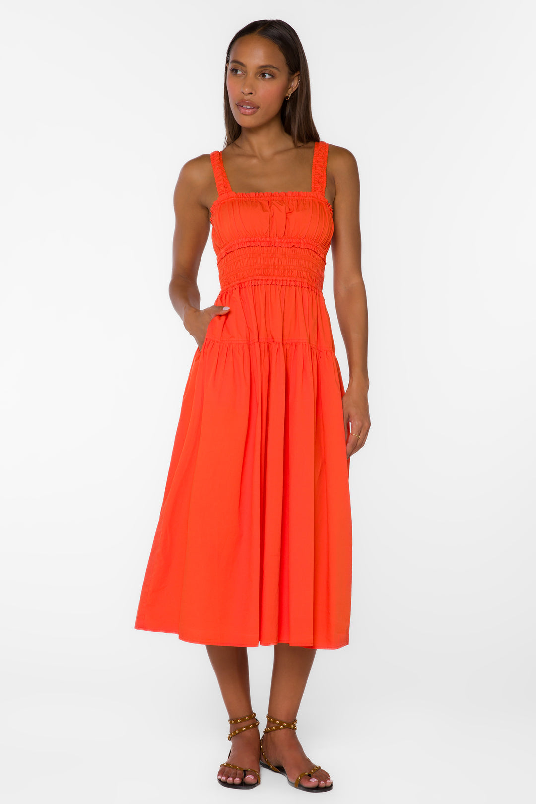 Armine Orange Dress - Dresses - Velvet Heart Clothing