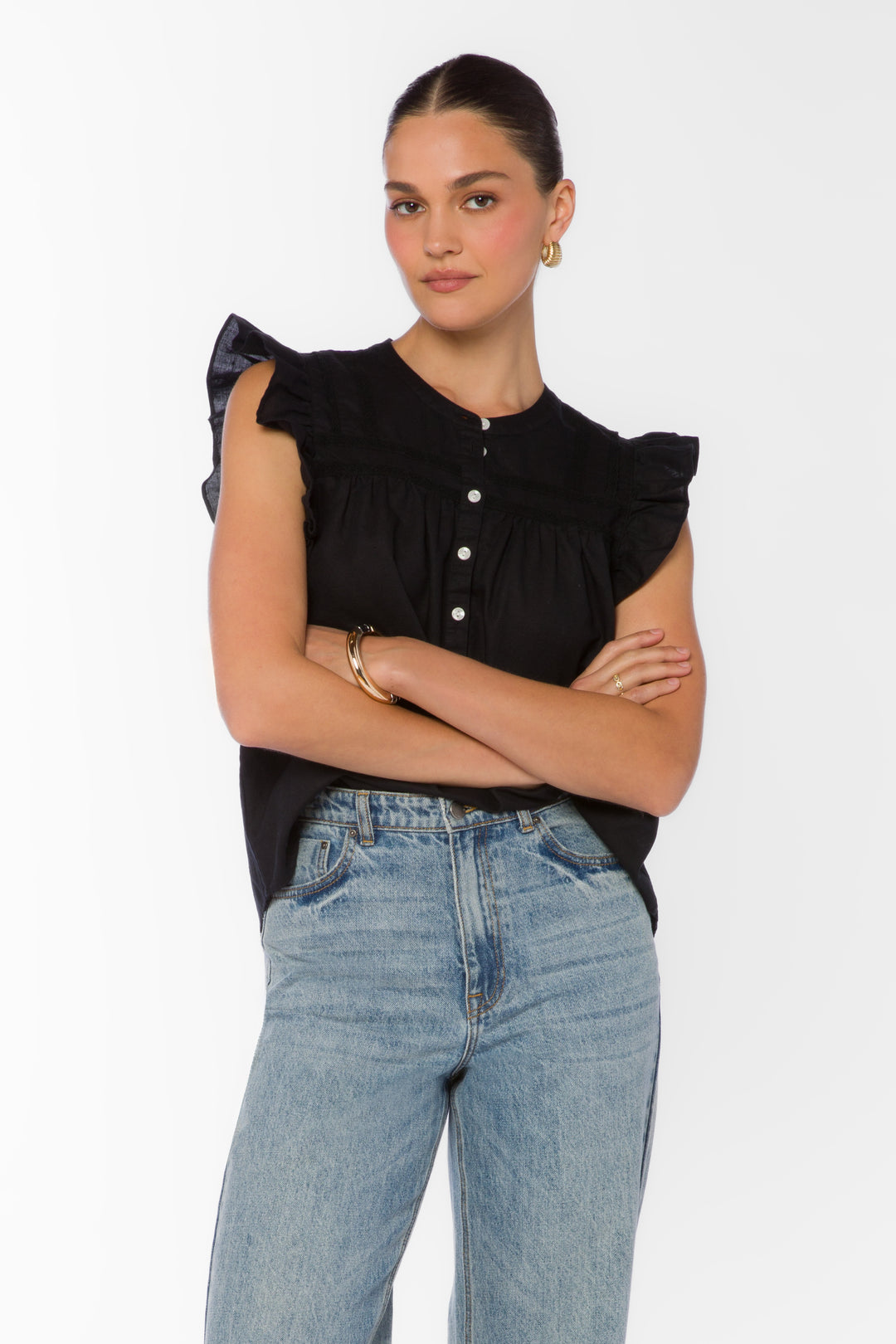 Beckett Black Top - Tops - Velvet Heart Clothing