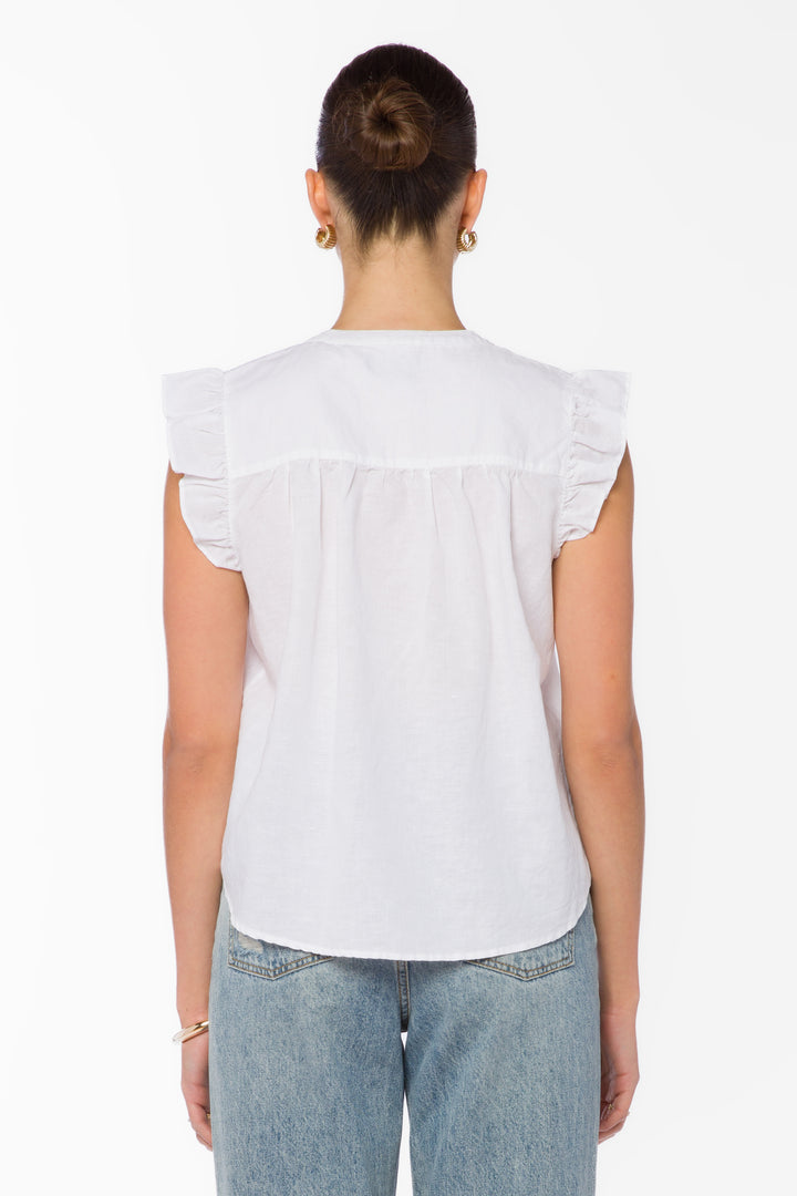 Beckett White Top - Tops - Velvet Heart Clothing