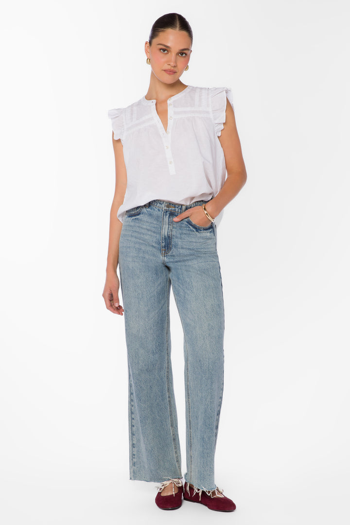 Beckett White Top - Tops - Velvet Heart Clothing