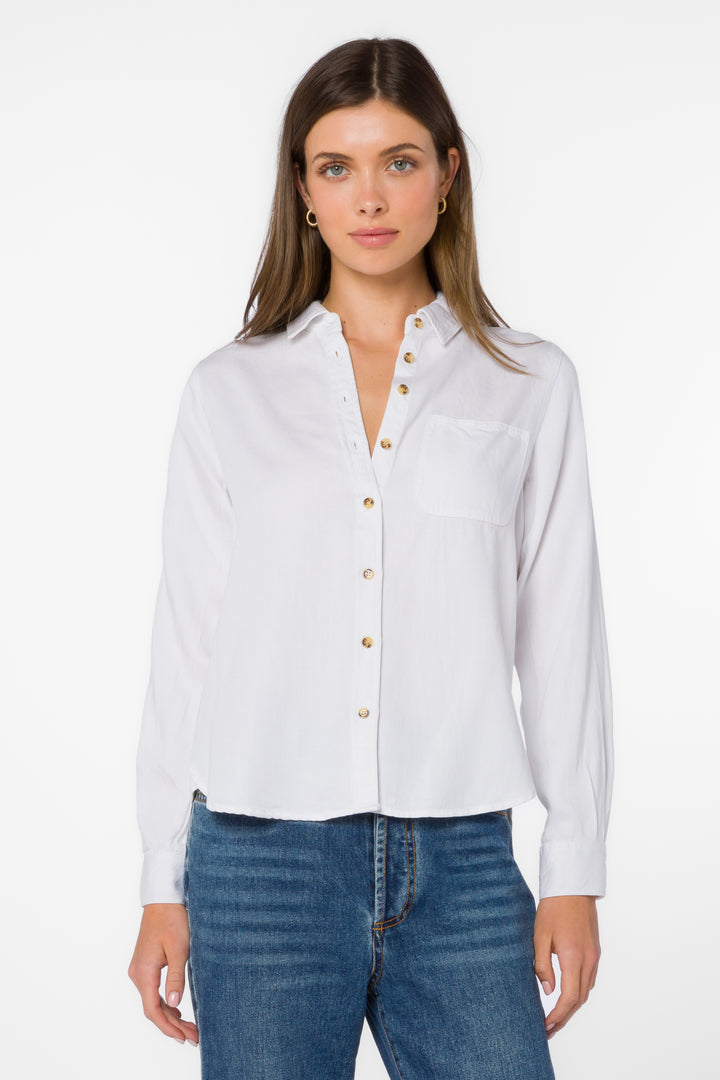 Bennett Optic White Shirt - Tops - Velvet Heart Clothing