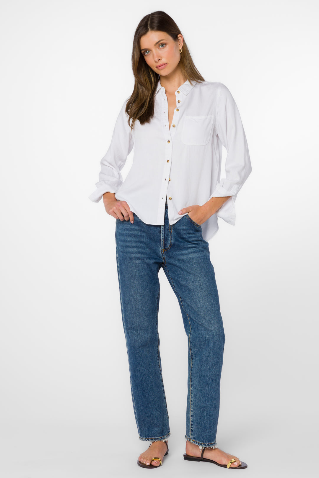 Bennett Optic White Shirt - Tops - Velvet Heart Clothing