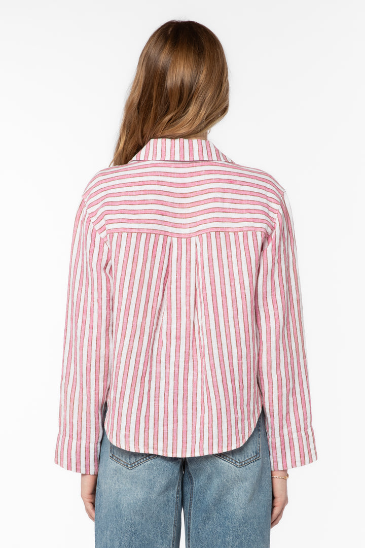 Benny Pink Stripe Shirt - Tops - Velvet Heart Clothing