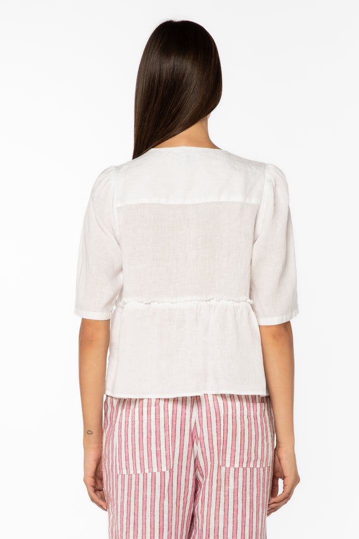 Bevie Optic White Top - Tops - Velvet Heart Clothing