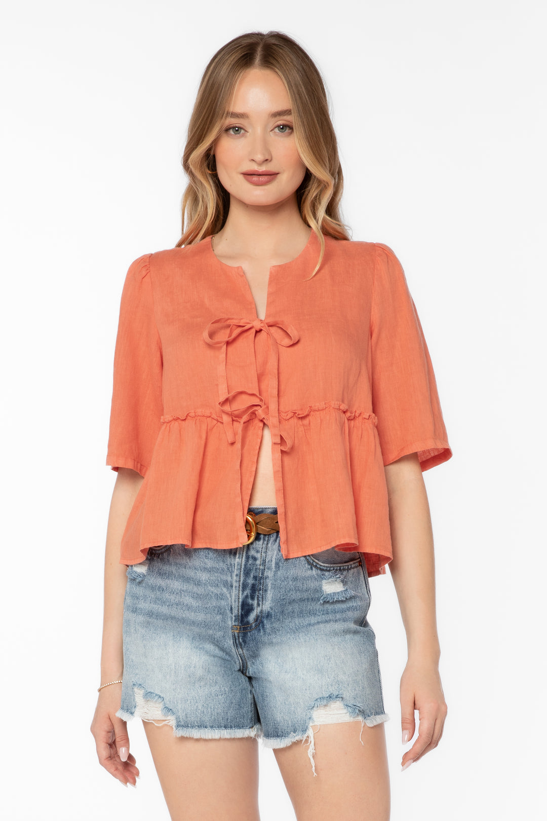 Bevie Persimmon Top - Tops - Velvet Heart Clothing