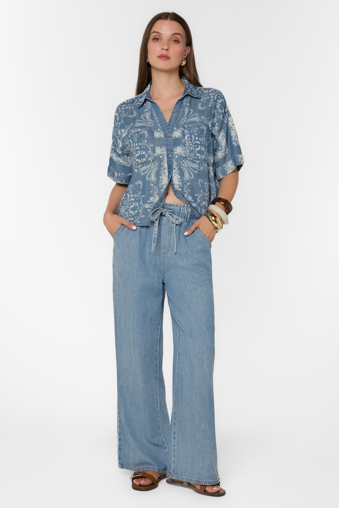 Brandon Bandana Scarf Shirt - Tops - Velvet Heart Clothing