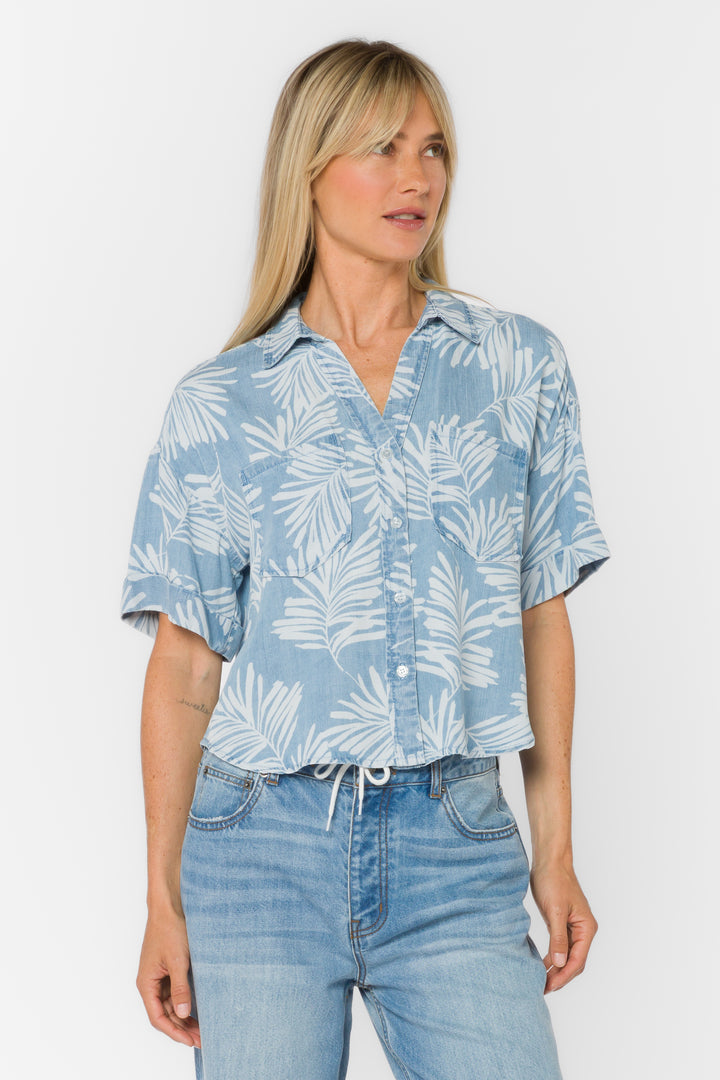 Brandon Palm Leaf Shirt - Tops - Velvet Heart Clothing