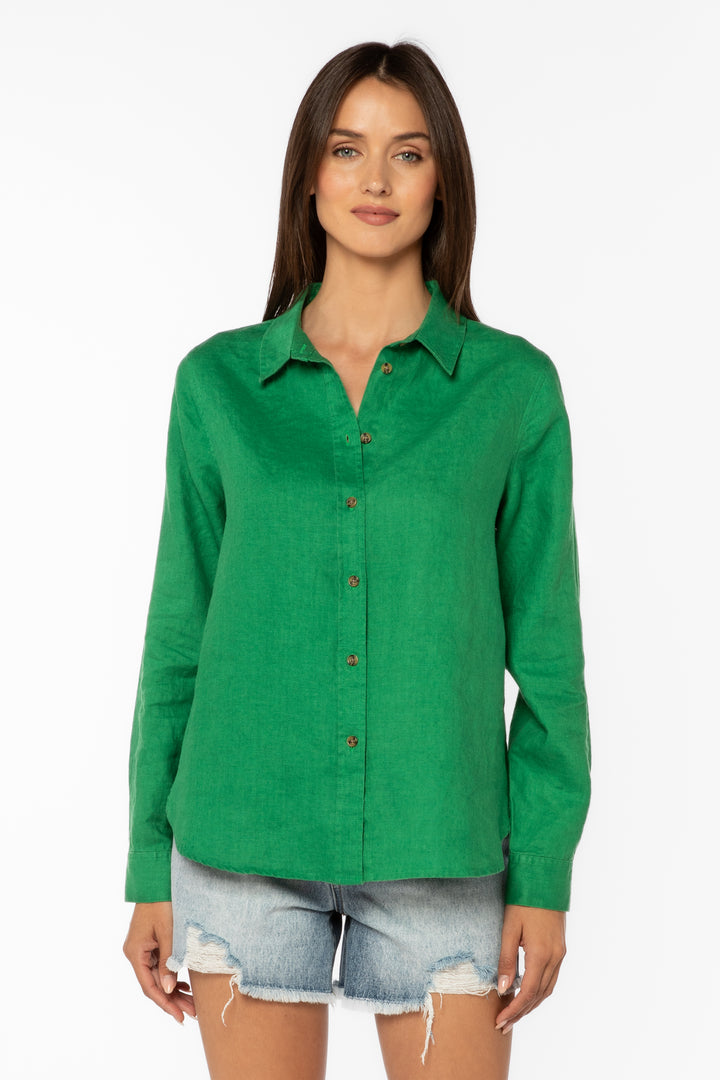 Carmine Green Shirt - Tops - Velvet Heart Clothing