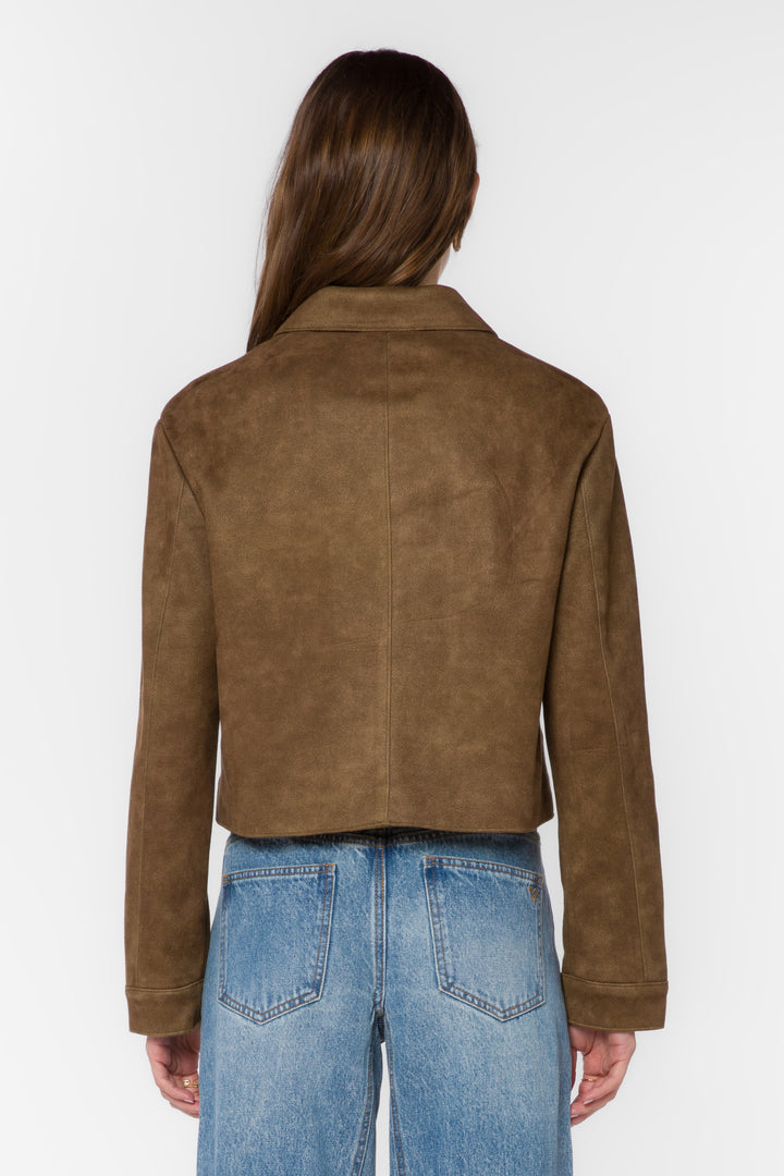 Castel Brown Suede Cropped Jacket