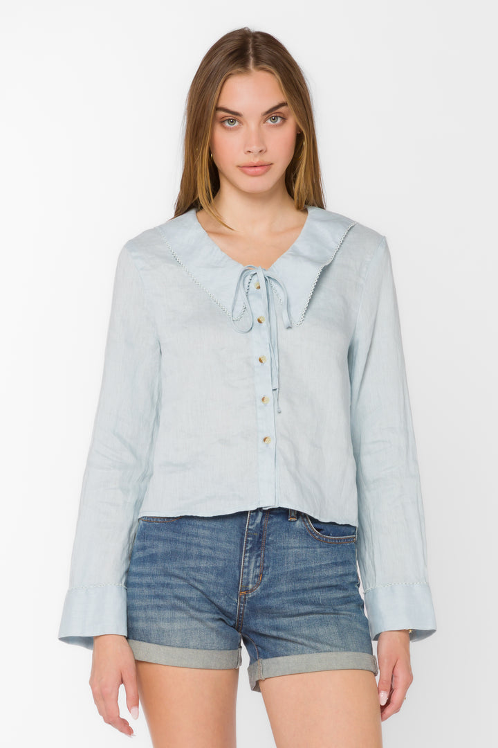 Chelina Blue Shirt - Tops - Velvet Heart Clothing