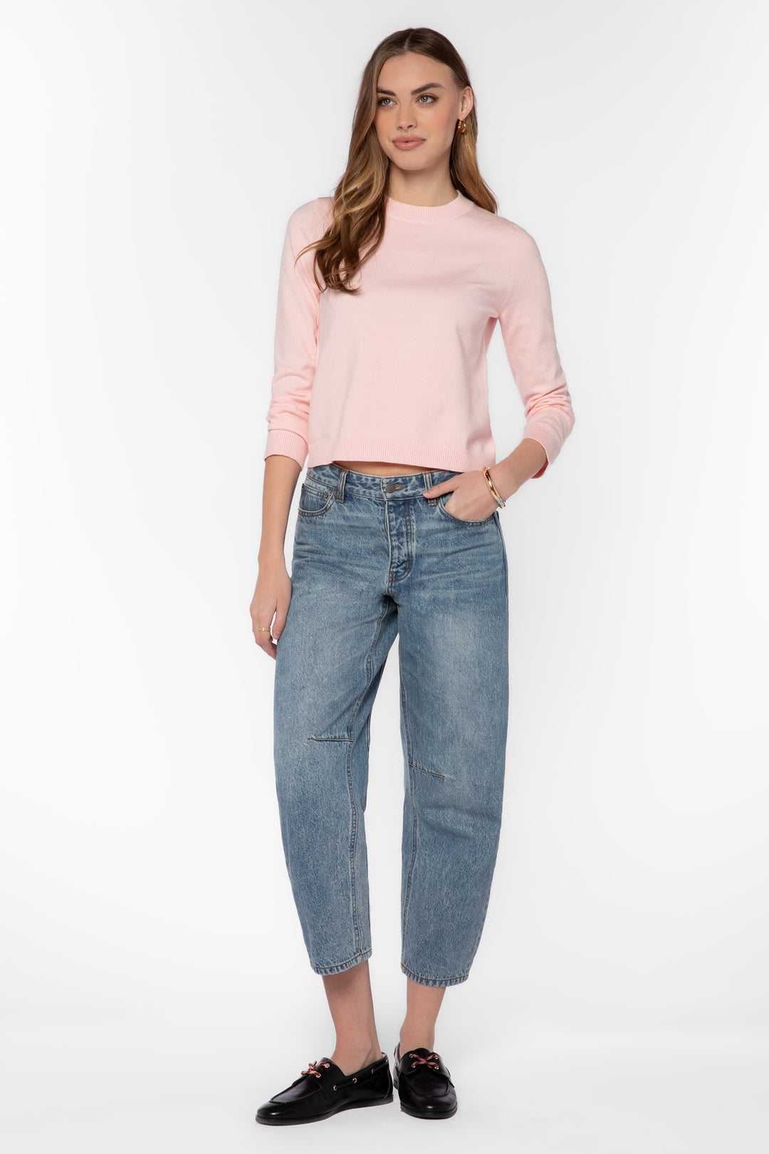 Corina Pink Crewneck Sweater