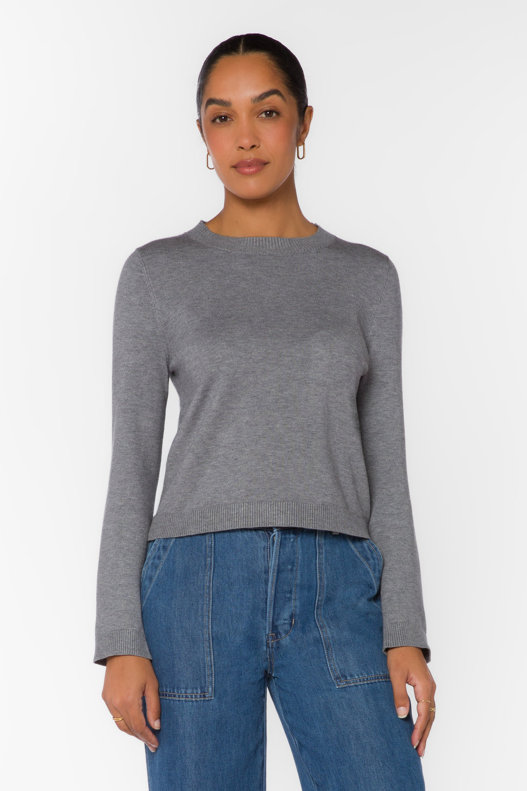 Corina Charcoal Crewneck Sweater