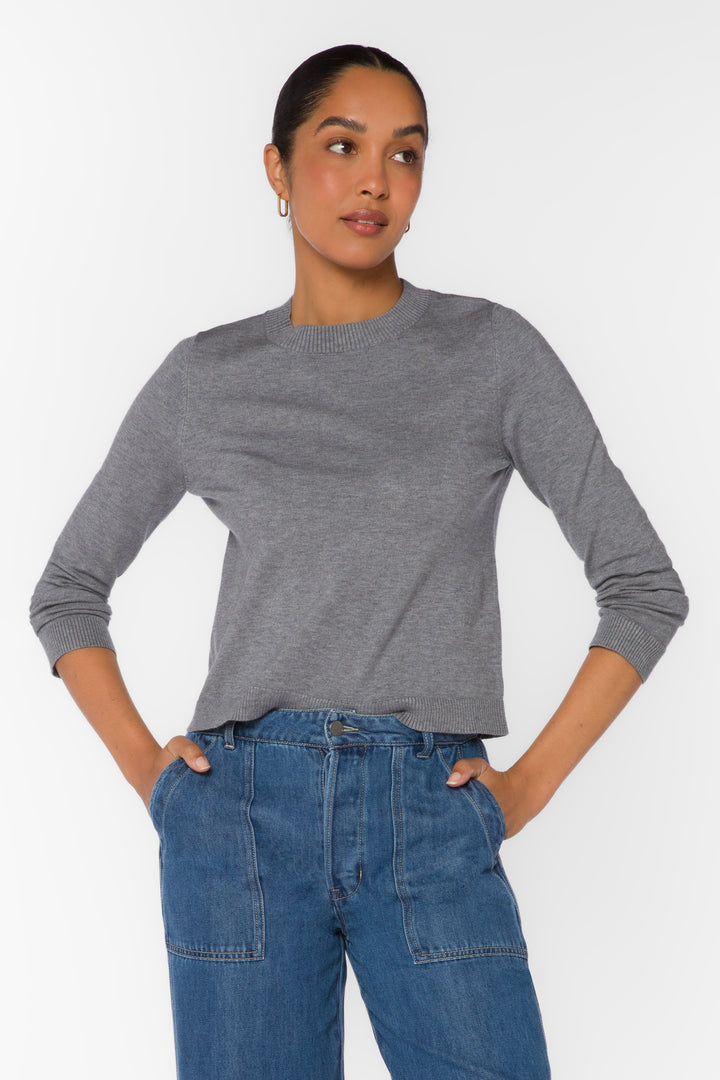 Corina Charcoal Crewneck Sweater