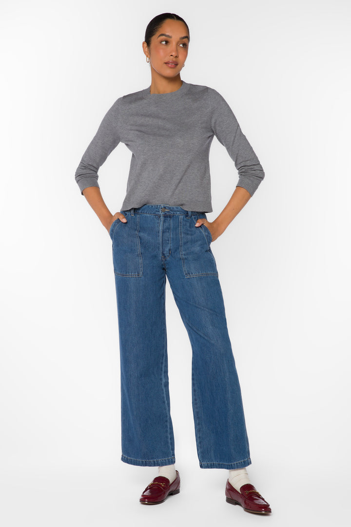 Corina Charcoal Crewneck Sweater