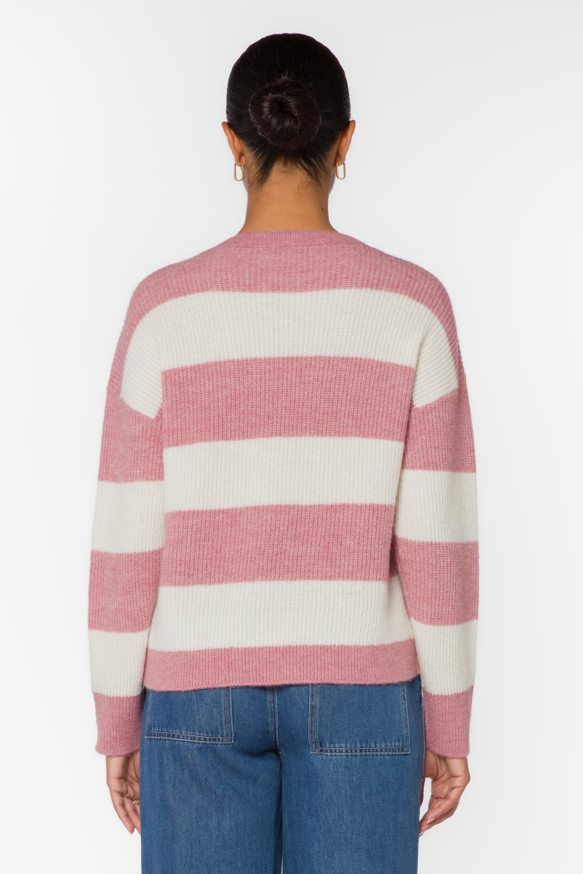 Cornell Mauve Stripe Knit Sweater