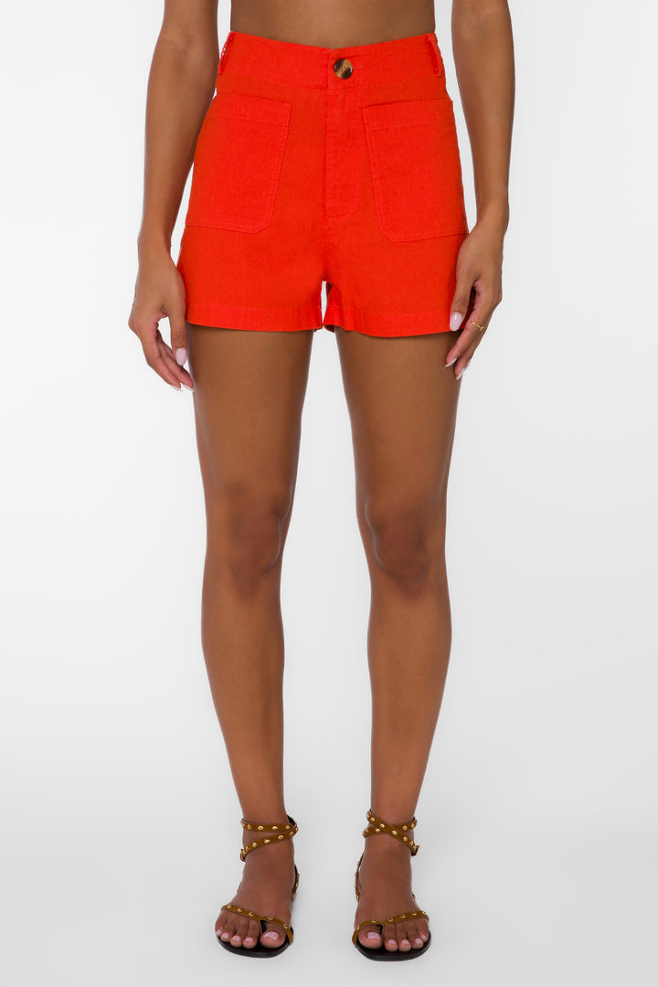 Dahlia Orange Shorts - Shorts - Velvet Heart Clothing