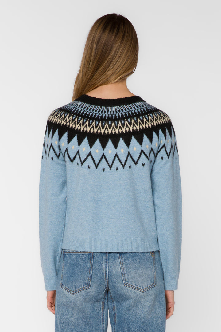 Delvine Blue Nordic Knit Sweater