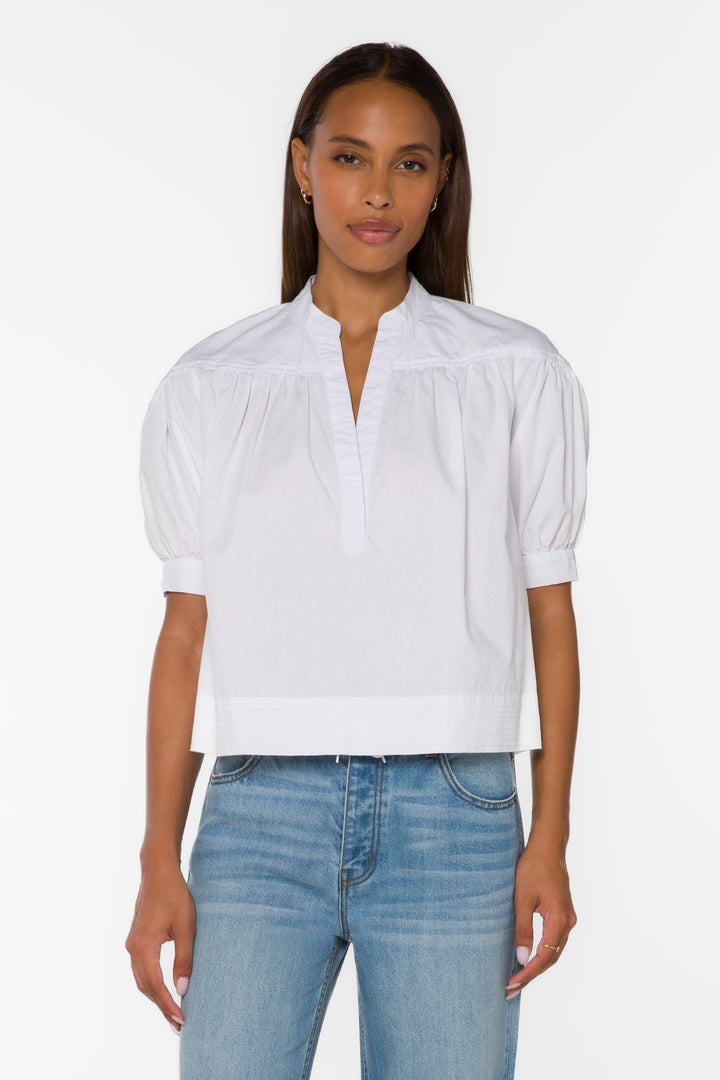 Dory Optic White Top - Tops - Velvet Heart Clothing