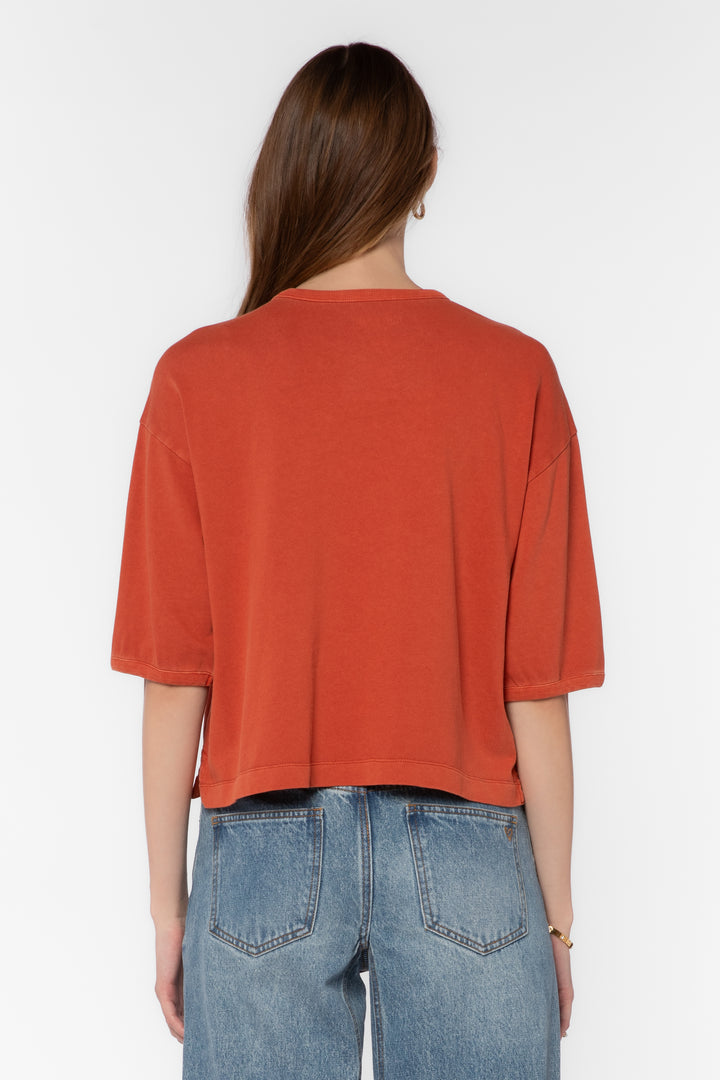Elias Burnt Brick Cotton Tee