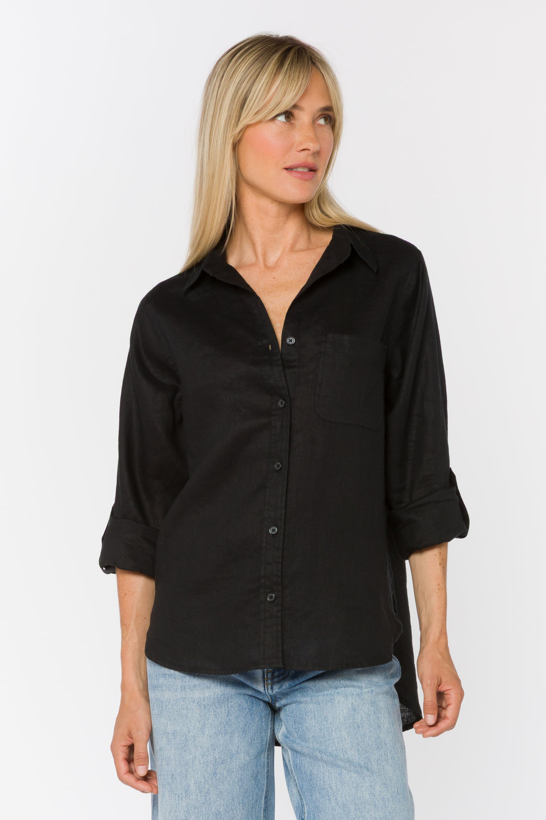 Elisa Black Shirt - Tops - Velvet Heart Clothing
