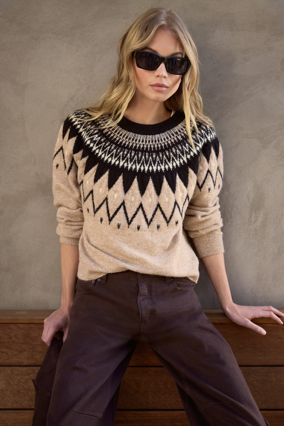 Delvine Dune Nordic Knit Sweater