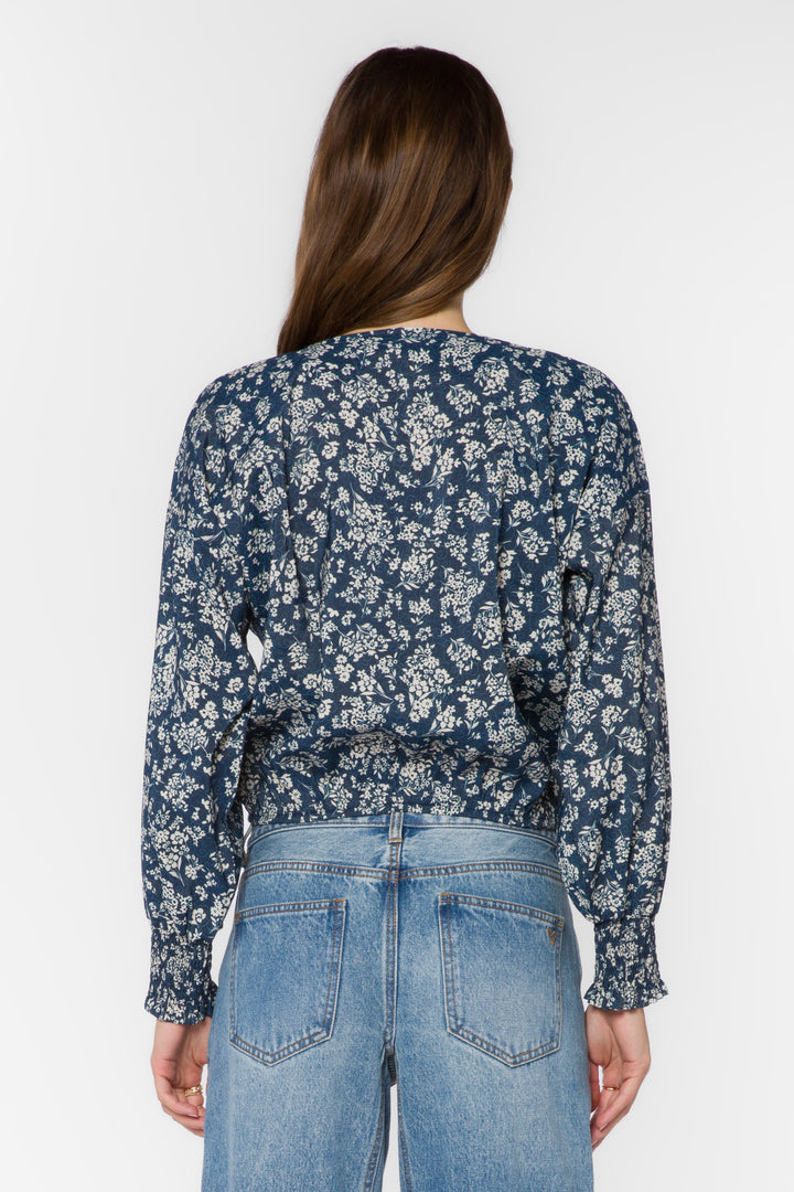 Freya Navy Cropped Floral Top