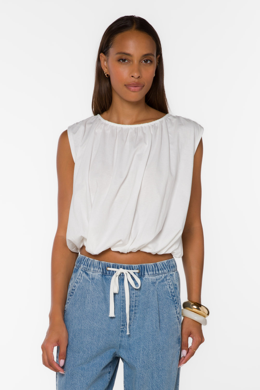 Gwyn Optic White Top - Tops - Velvet Heart Clothing
