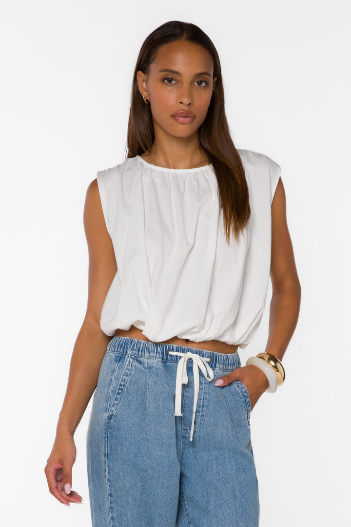 Gwyn Optic White Top - Tops - Velvet Heart Clothing