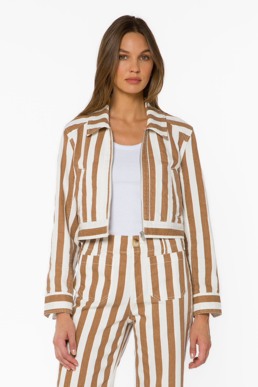 Happy Taupe Stripe Jacket