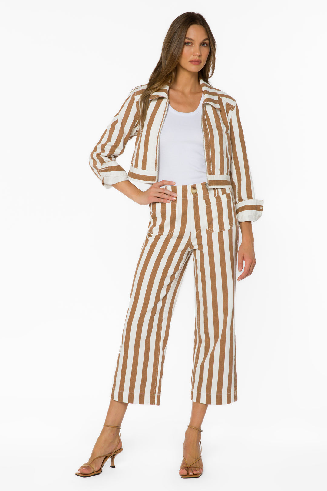 Happy Taupe Stripe Jacket