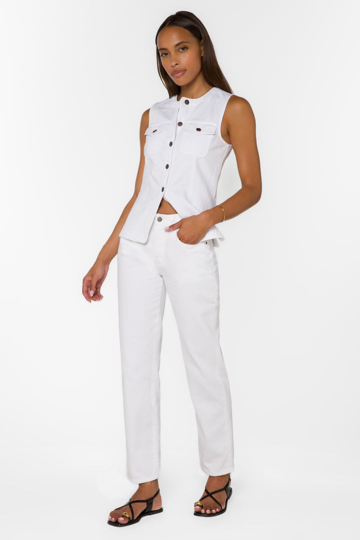 Ideline Optic White Vest - Tops - Velvet Heart Clothing