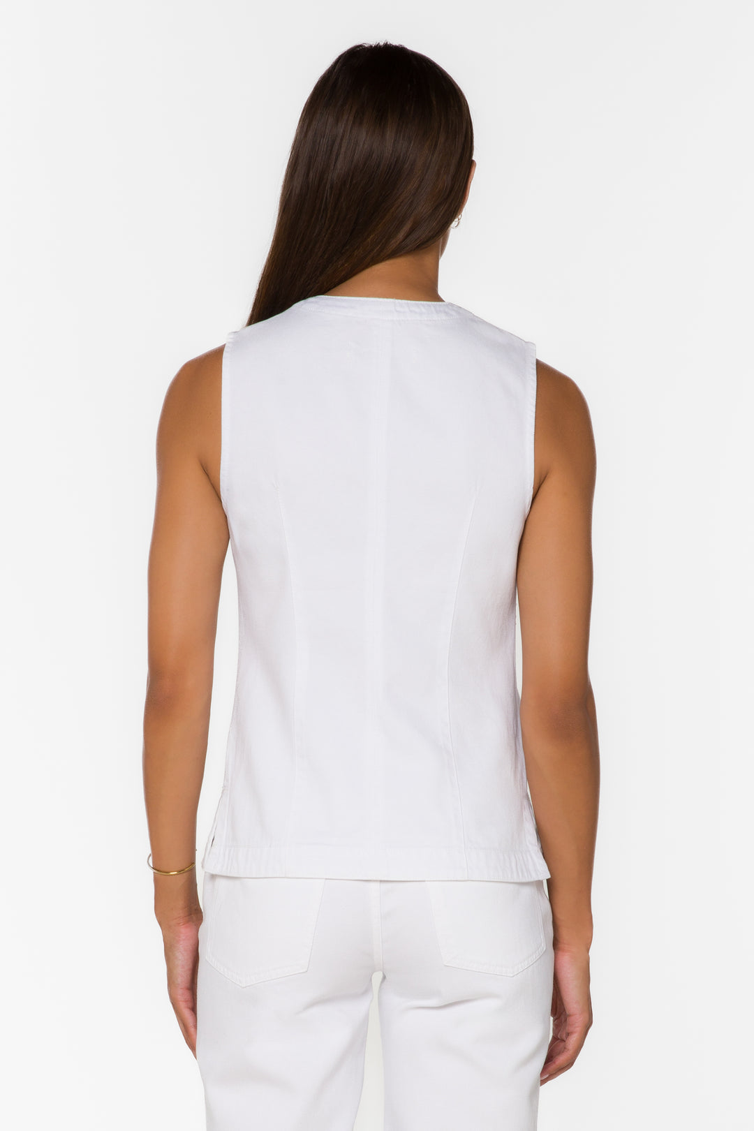 Ideline Optic White Vest - Tops - Velvet Heart Clothing