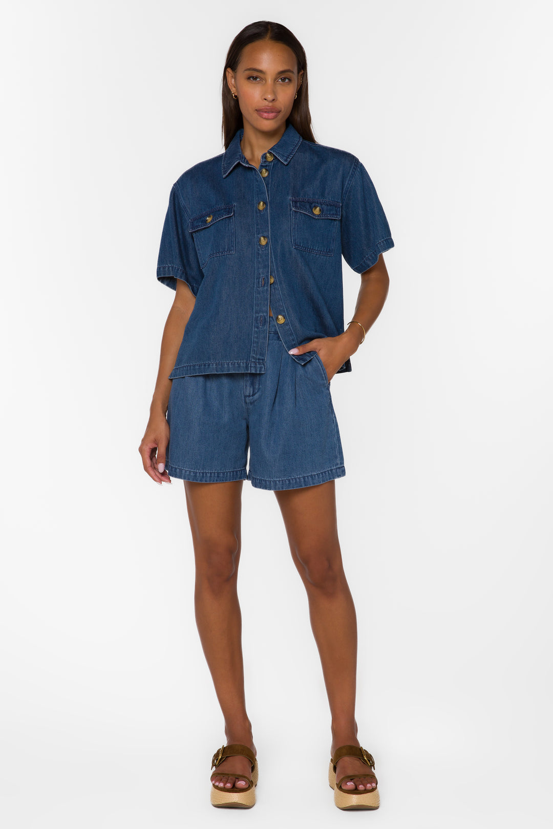 Katya Indigo Shorts - Shorts - Velvet Heart Clothing