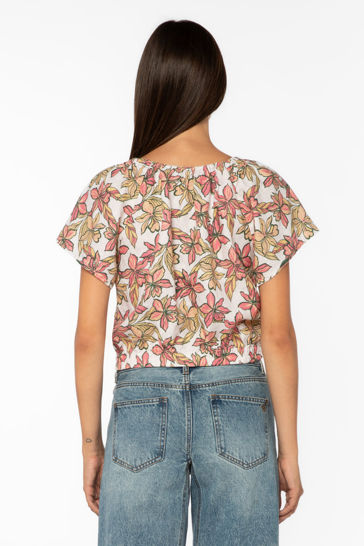 Kirra Hawaiian Floral Top - Tops - Velvet Heart Clothing