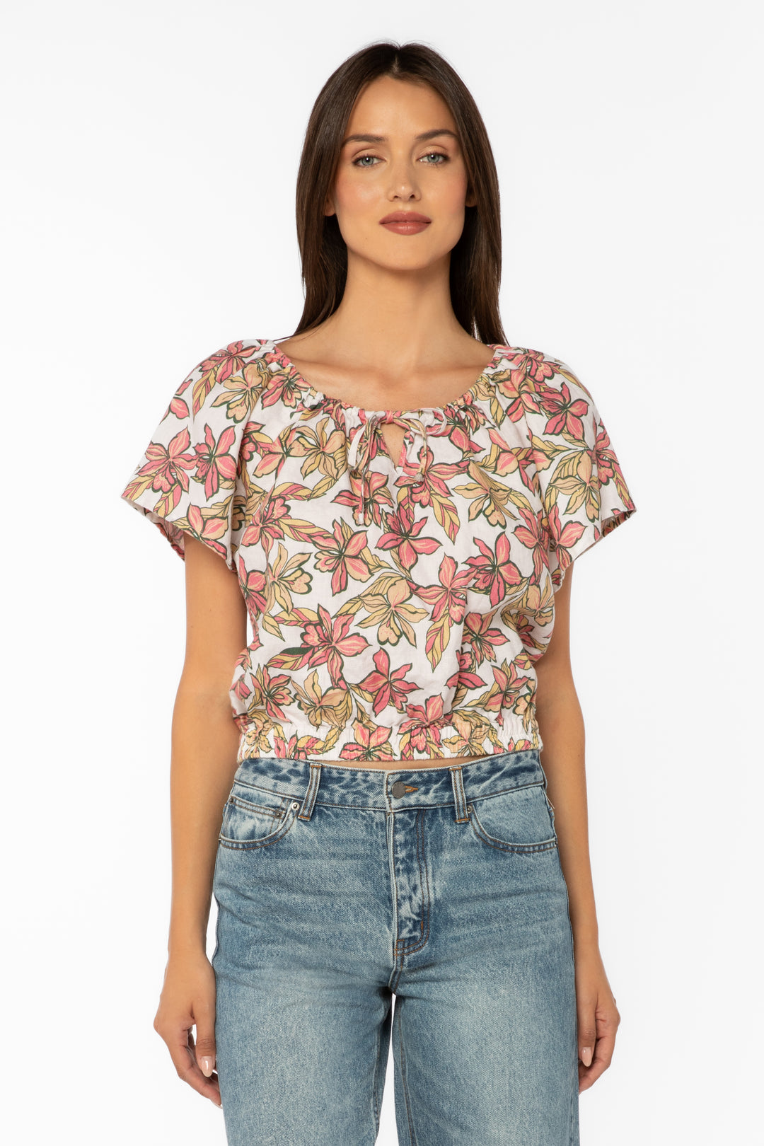 Kirra Hawaiian Floral Top - Tops - Velvet Heart Clothing