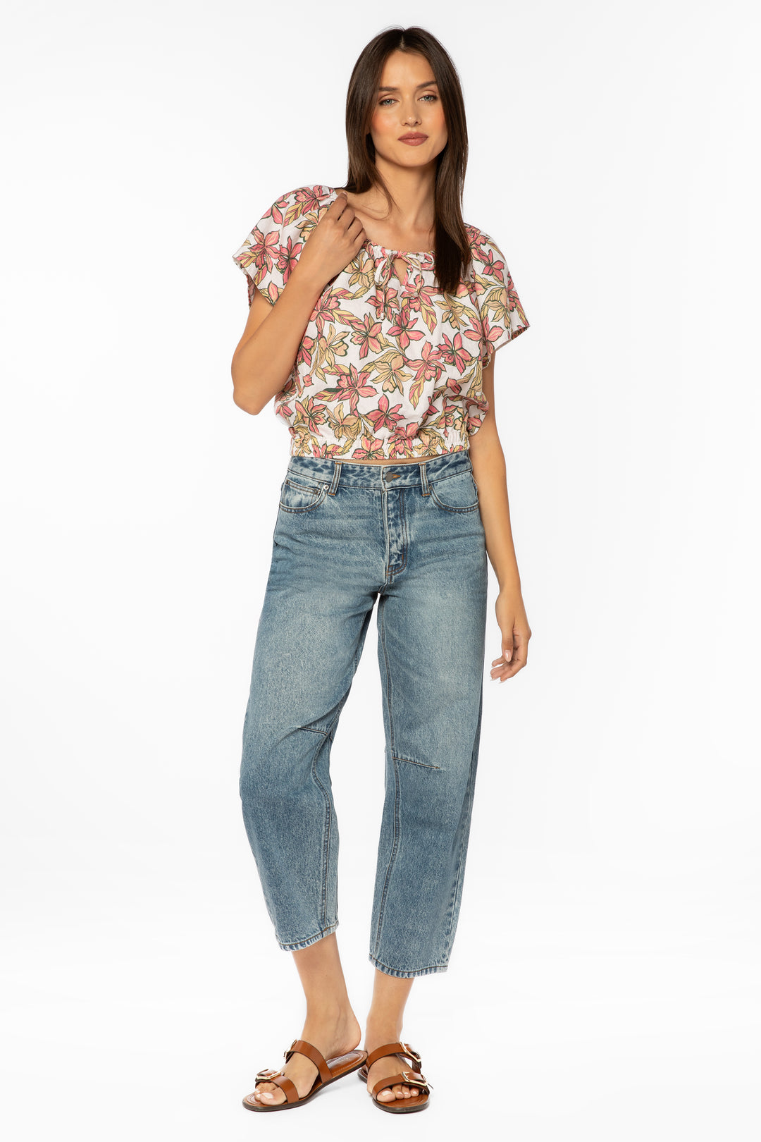 Kirra Hawaiian Floral Top - Tops - Velvet Heart Clothing