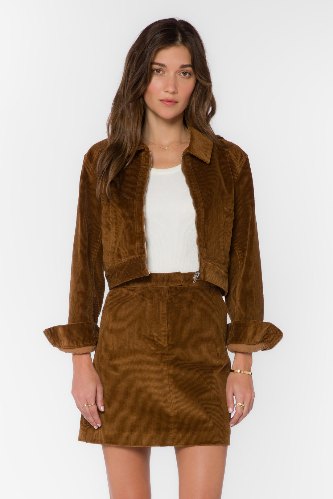 Liesel Cacao Corduroy Cropped Jacket