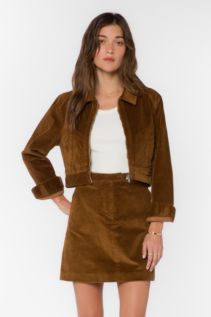 Liesel Cacao Corduroy Cropped Jacket