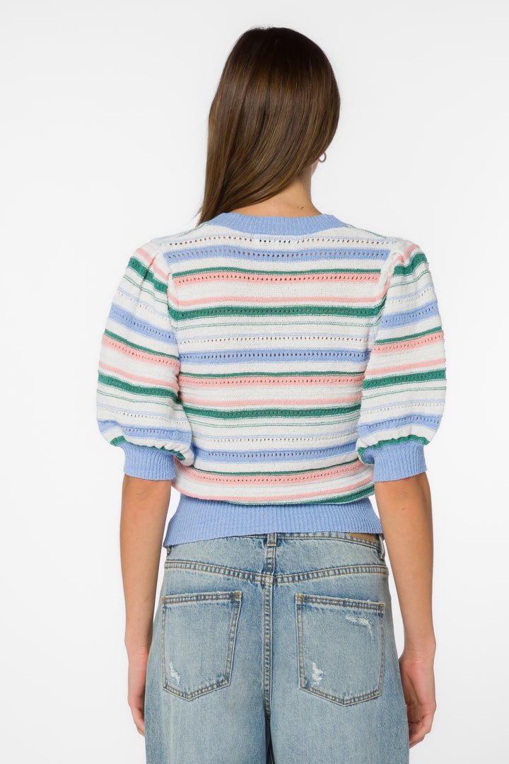 Mable Pointelle Stripe Sweater - Sweaters - Velvet Heart Clothing