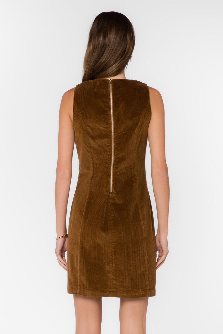 Matilda Cacao Corduroy Mini Shift Dress