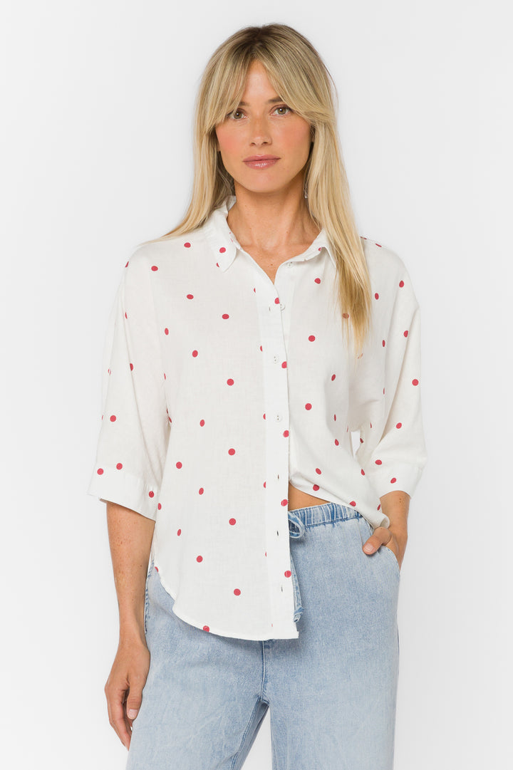 Merle Cardinal Dots Shirt - Tops - Velvet Heart Clothing