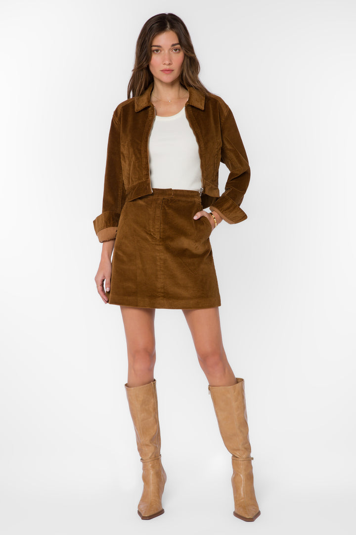 Merrick Cacao Mini Corduroy Skirt