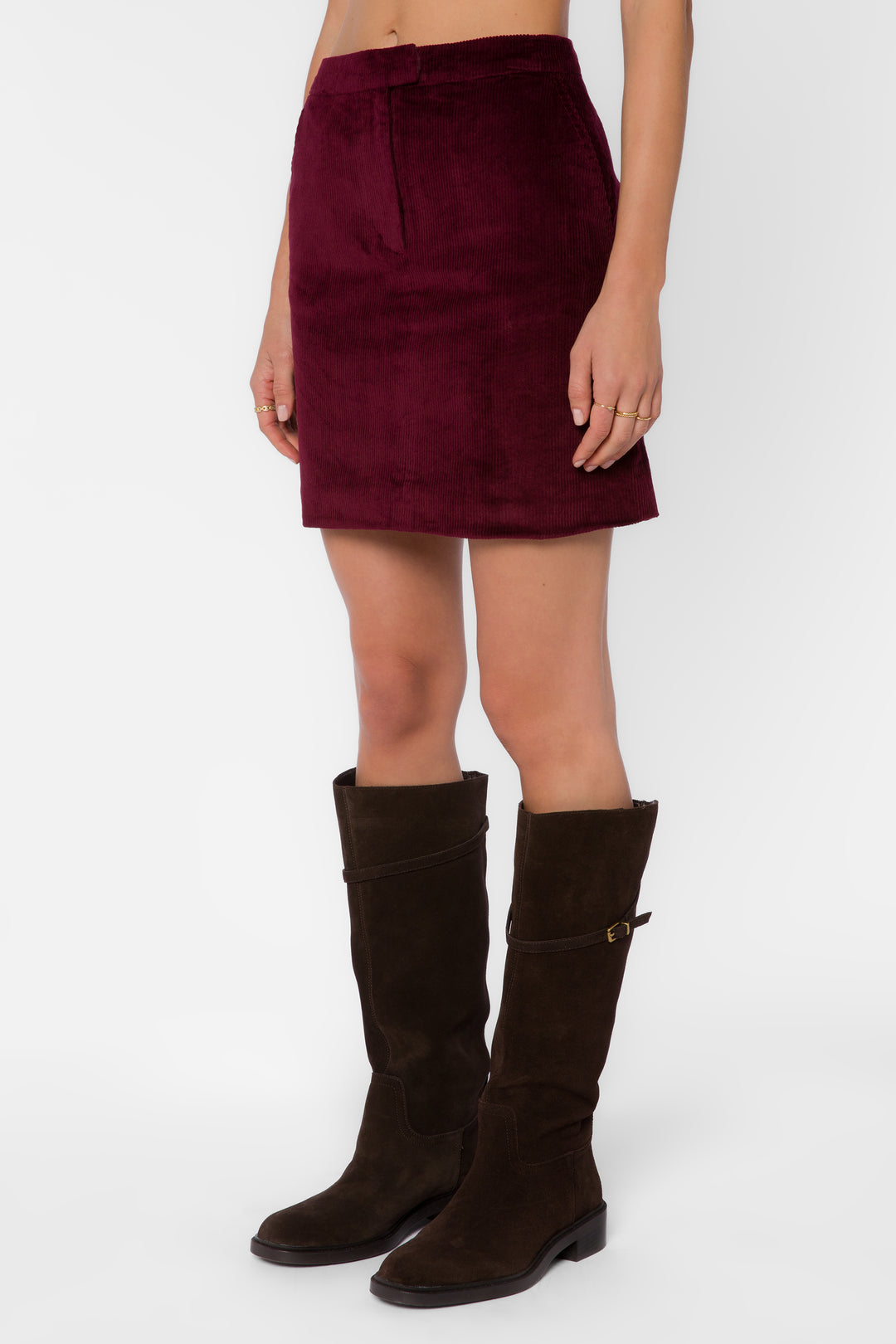 Merrick Wine Mini Corduroy Skirt