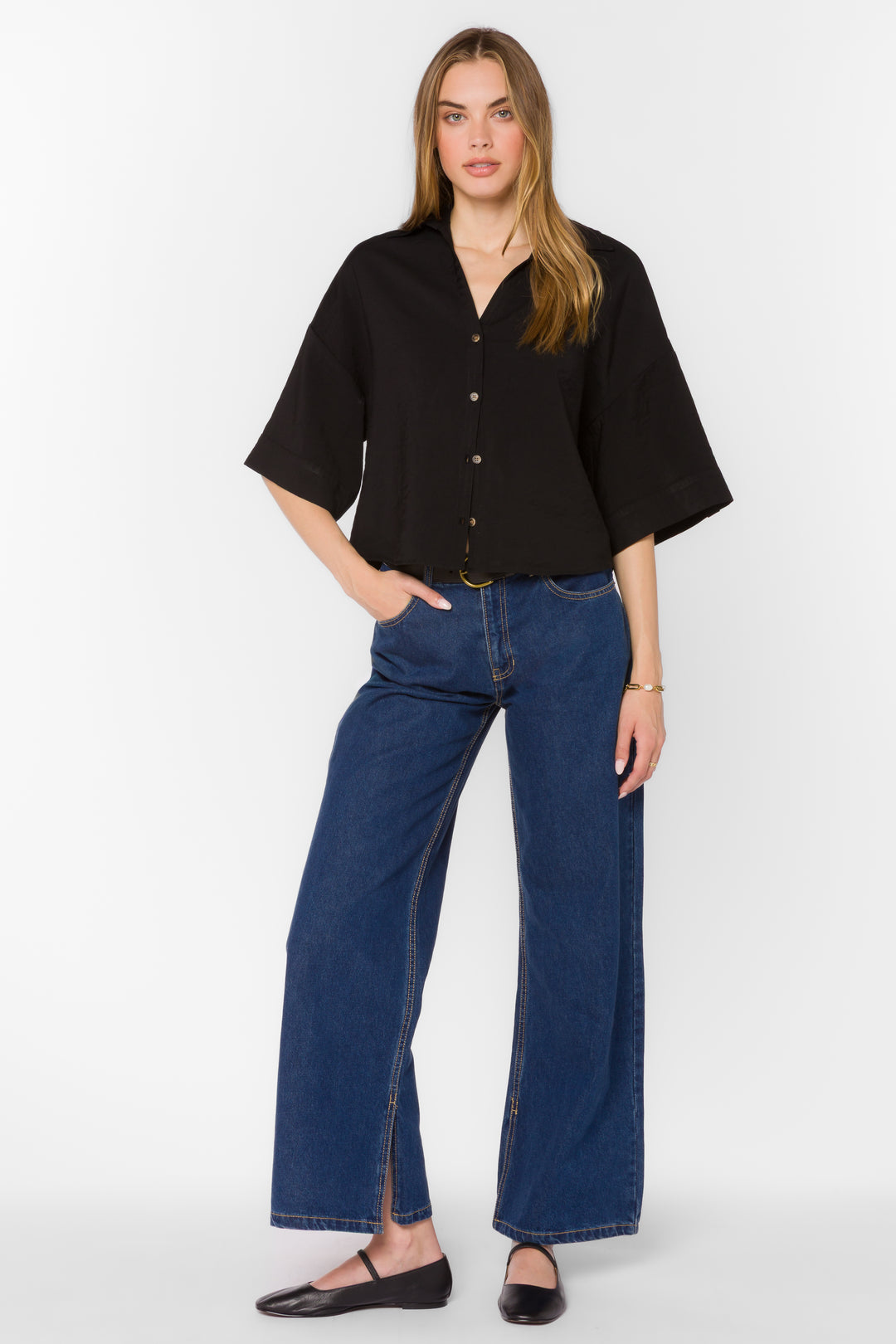 Minx Black Shirt - Tops - Velvet Heart Clothing