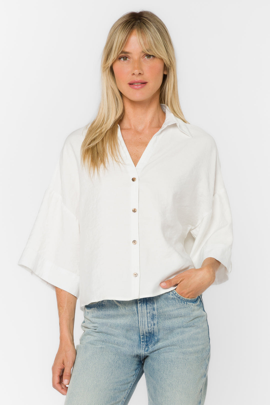 Minx Optic White Shirt - Tops - Velvet Heart Clothing